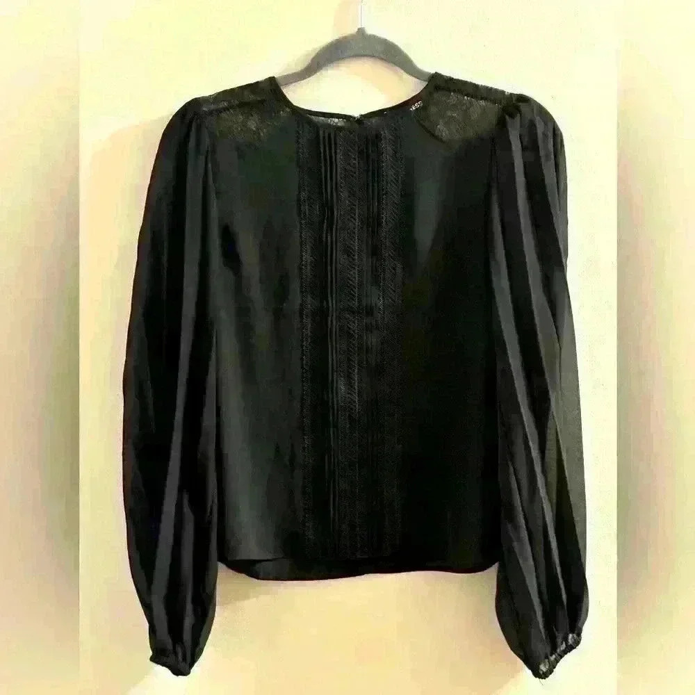 NWT Express Blouse with Lace and Sheer Detail